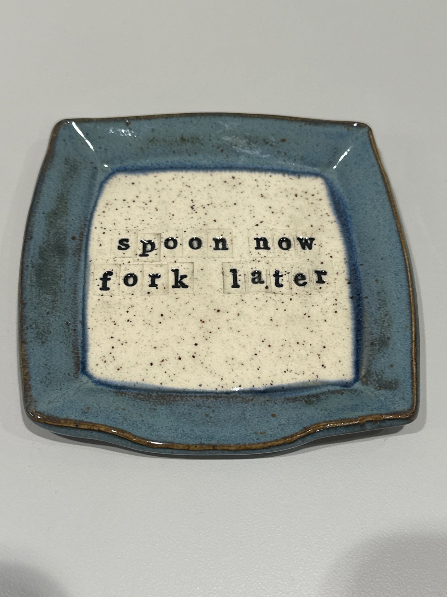 Spoon Rest Square - Spoon now fork later - multiple colors
