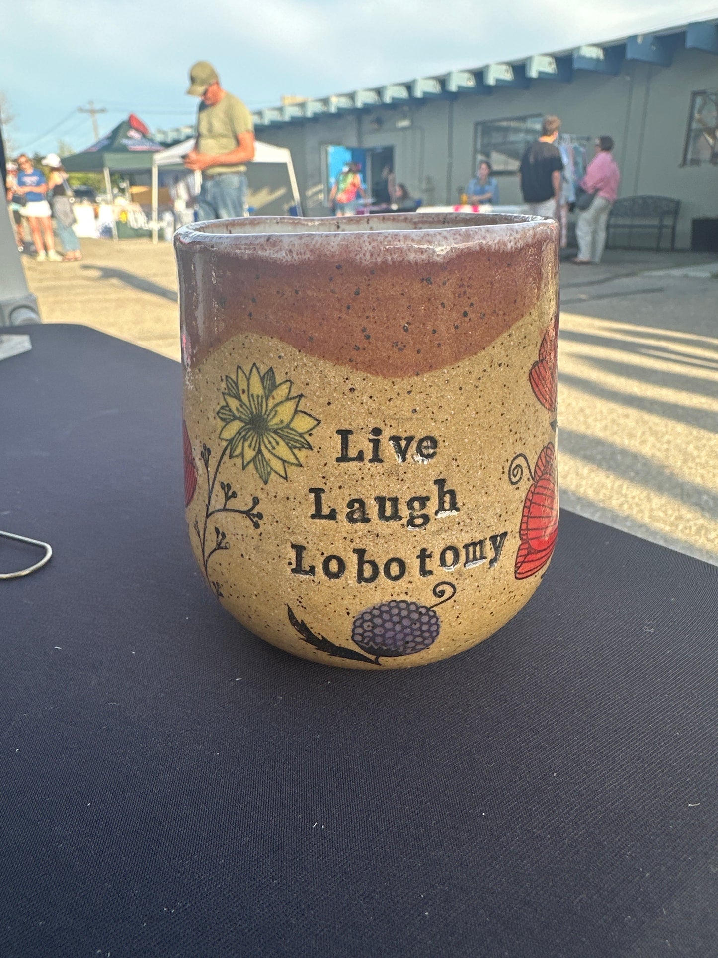 Wine Tumbler 10 oz - Live Laugh Lobotomy - multiple patterns/colors