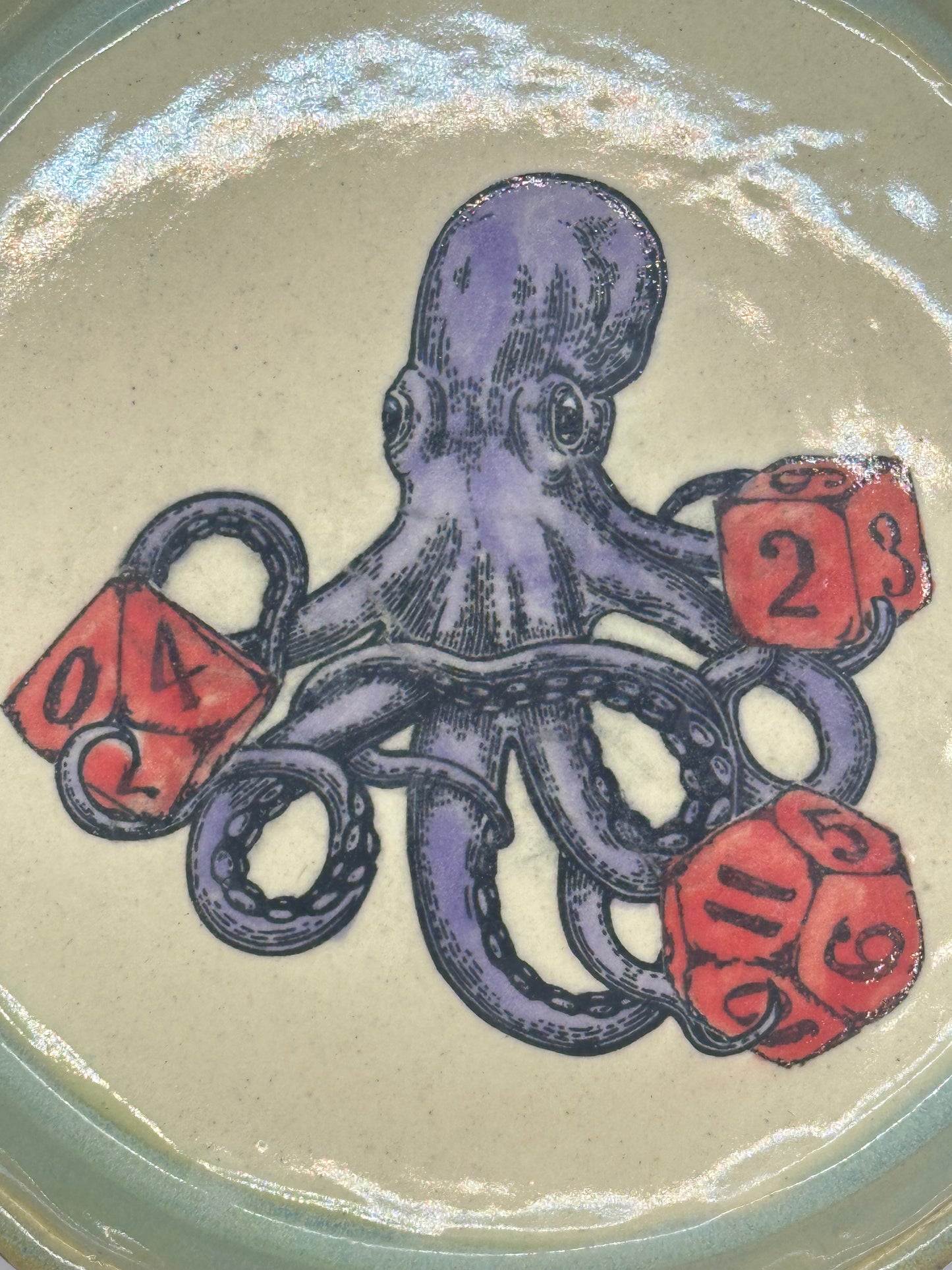 Dice Tray - Purple Octopus - Sand & Sea (Includes set of dice)