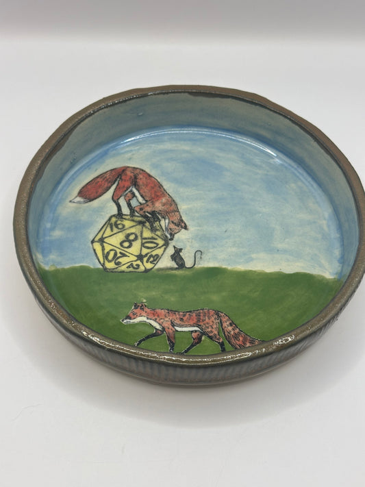 Dice Tray - Foxes & Mouse - Copper Jade (Includes set of dice)