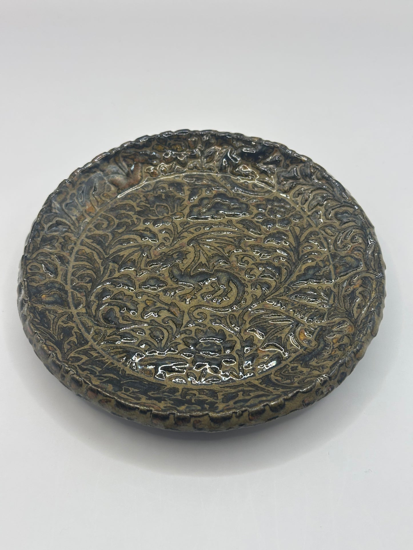Round Dish - Textured Dragons multiple colors available