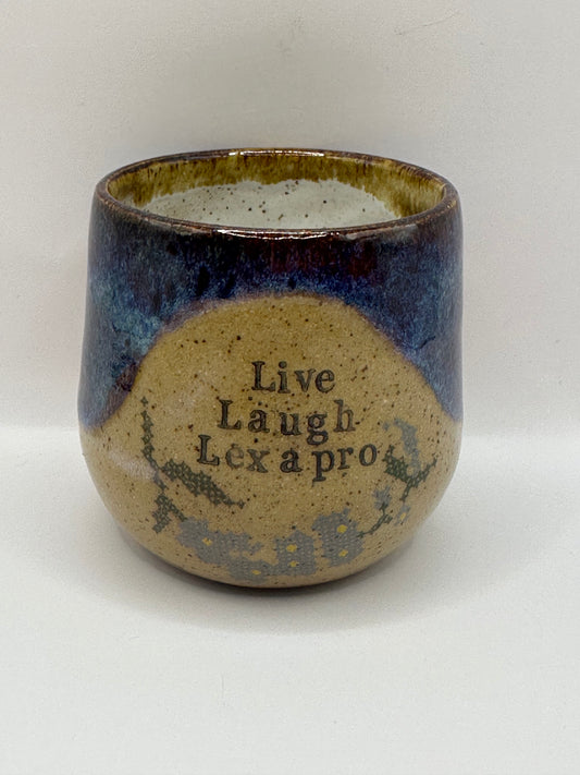 Wine Tumbler - Live Laugh Lexapro Cross Stitch- multiple sizes & colors