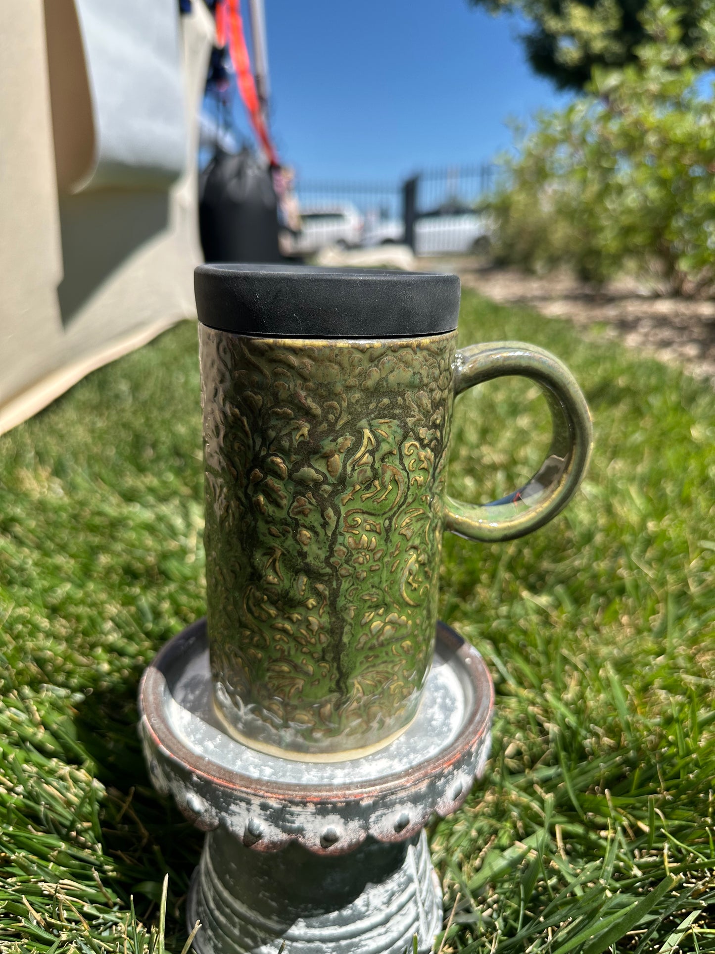 Travel Mug 14oz w/lid- Dragon Texture
