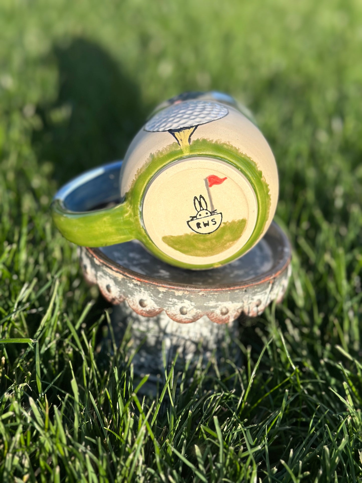 Mug 12 oz - Golf Balls & Flag Denim