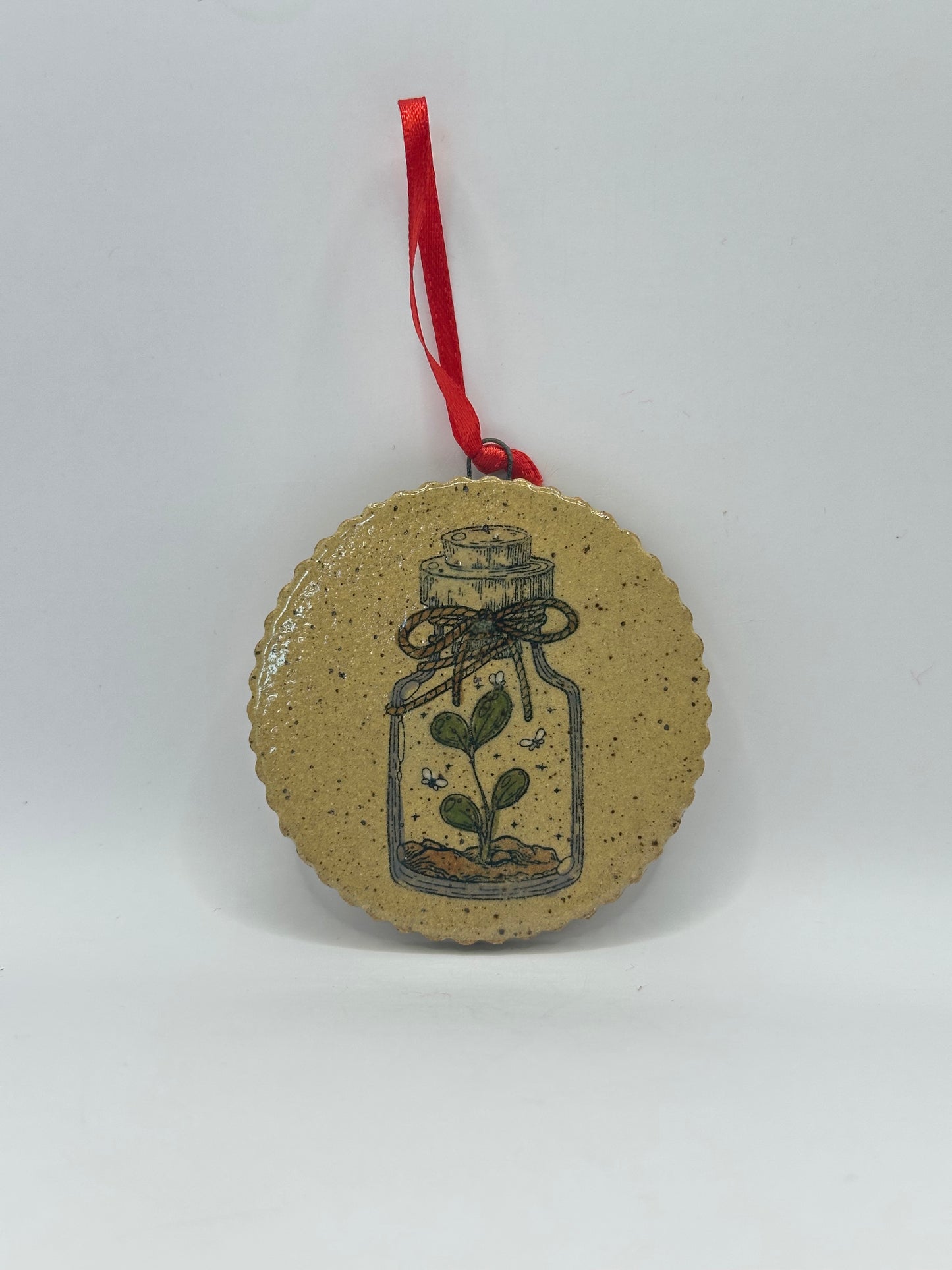 Christmas Ornaments - Round Scalloped Specimen Jars (multiple styles available)