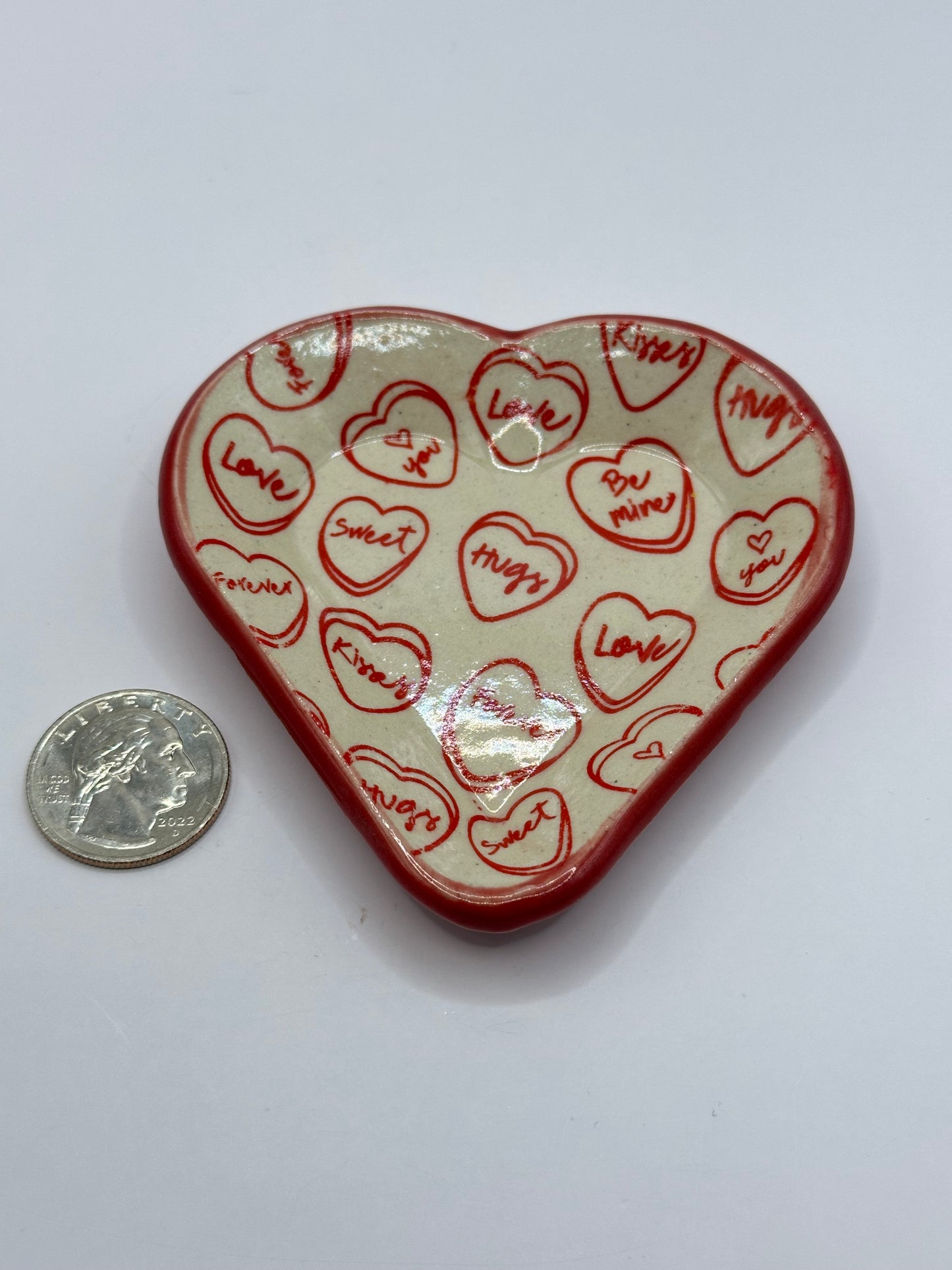 Heart Dish - Red Conversation Hearts
