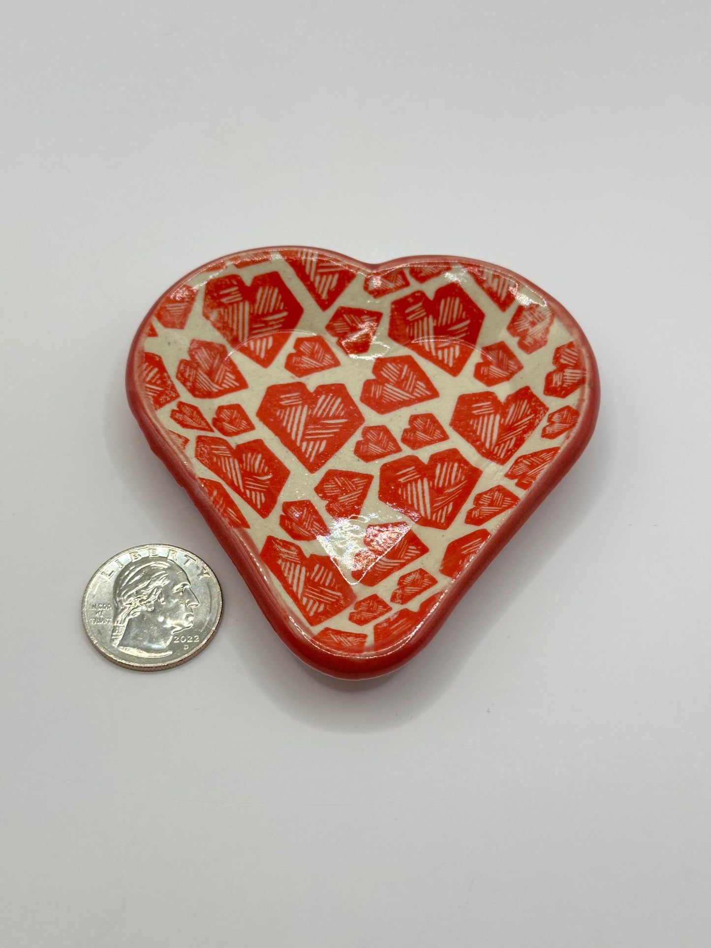 Heart Dish - Red Sketched Hearts
