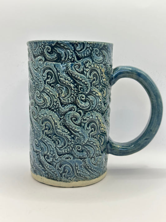 Mug 16 oz - Blue Textured Octotangle