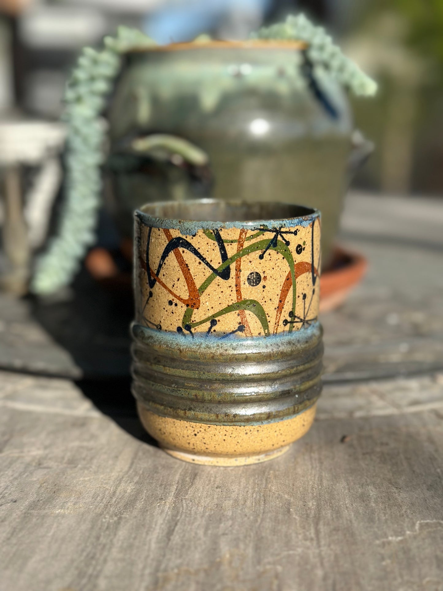 Cup 12 oz - Ridged Boomerang - Speckled Toad