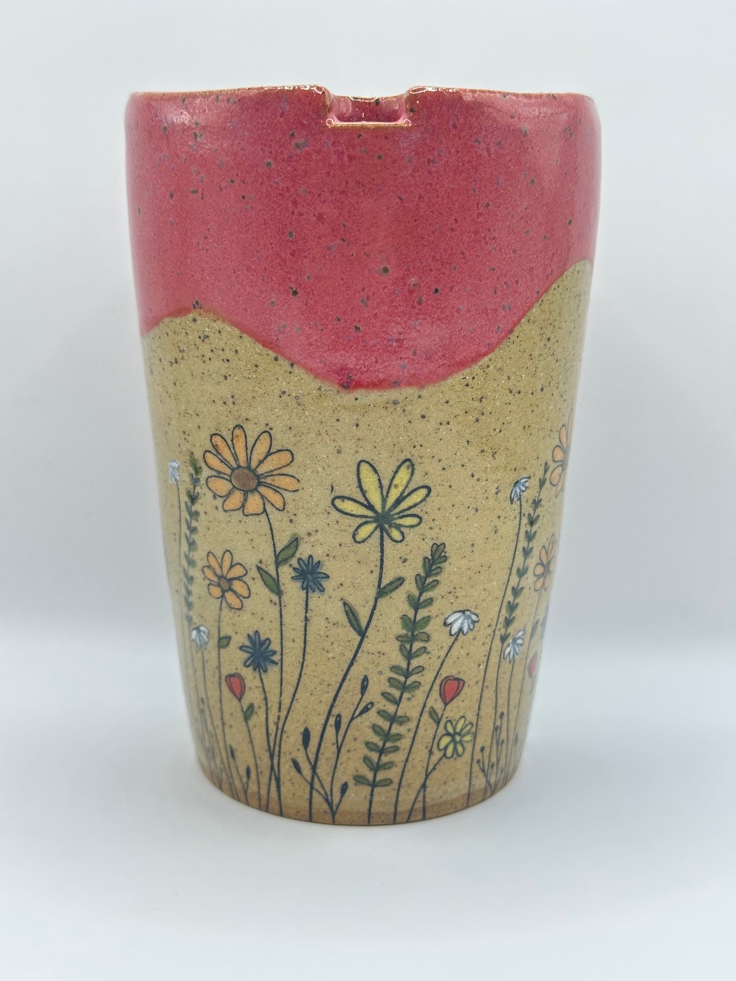 Travel Cup 14 oz - Wildflowers Raspberry Mist