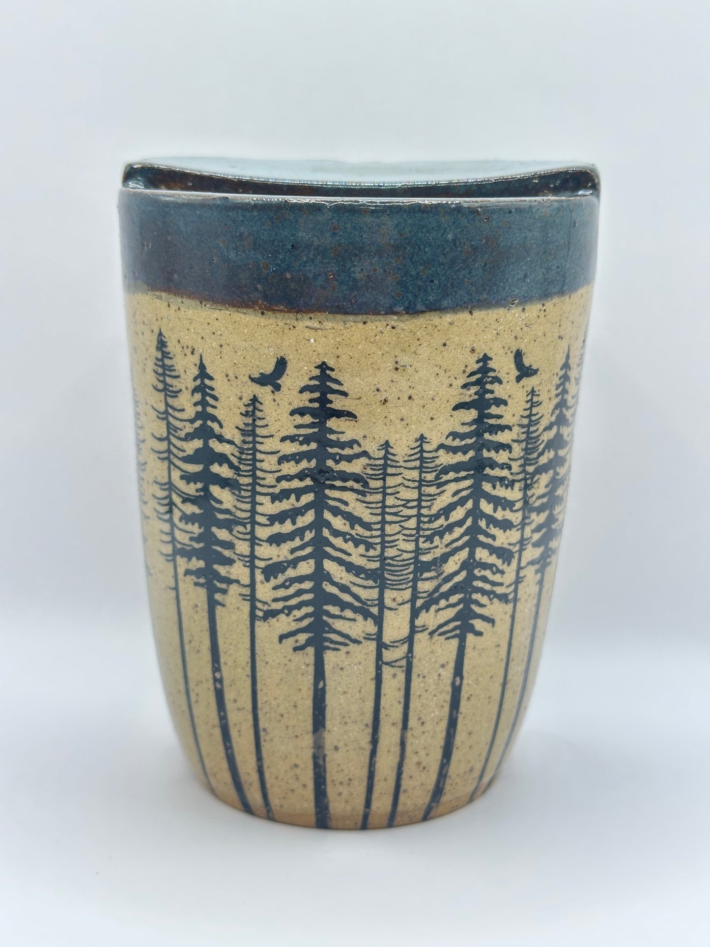 Travel Cup 12 oz - Forest Trees Stoned Denim