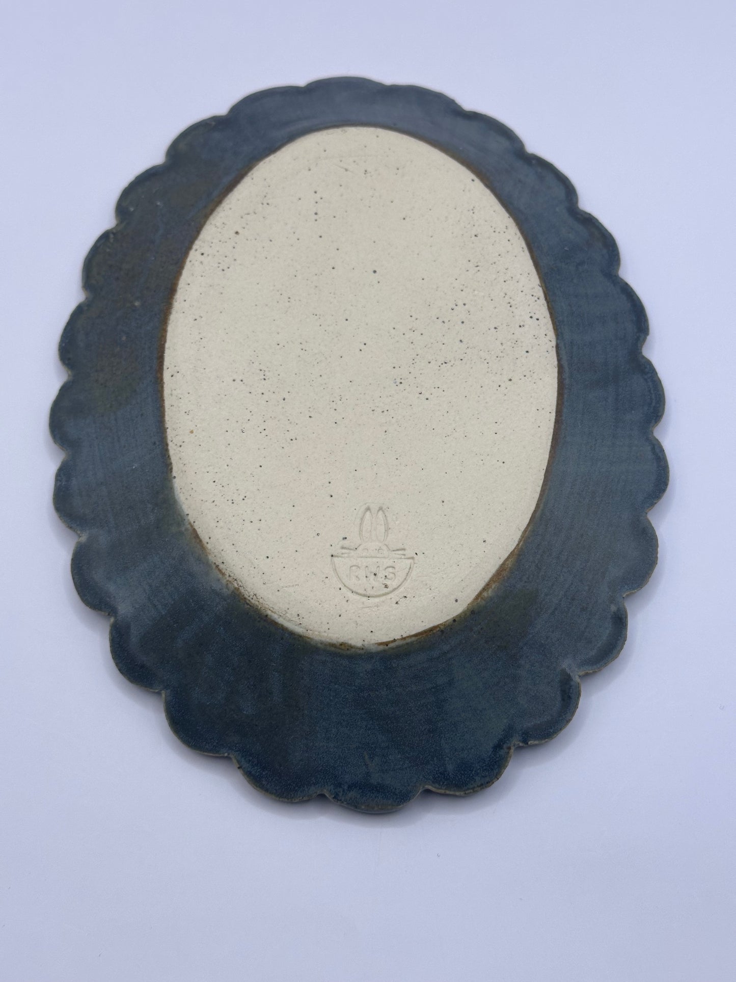 Oval Scalloped Dish - Wendigo - Smoke