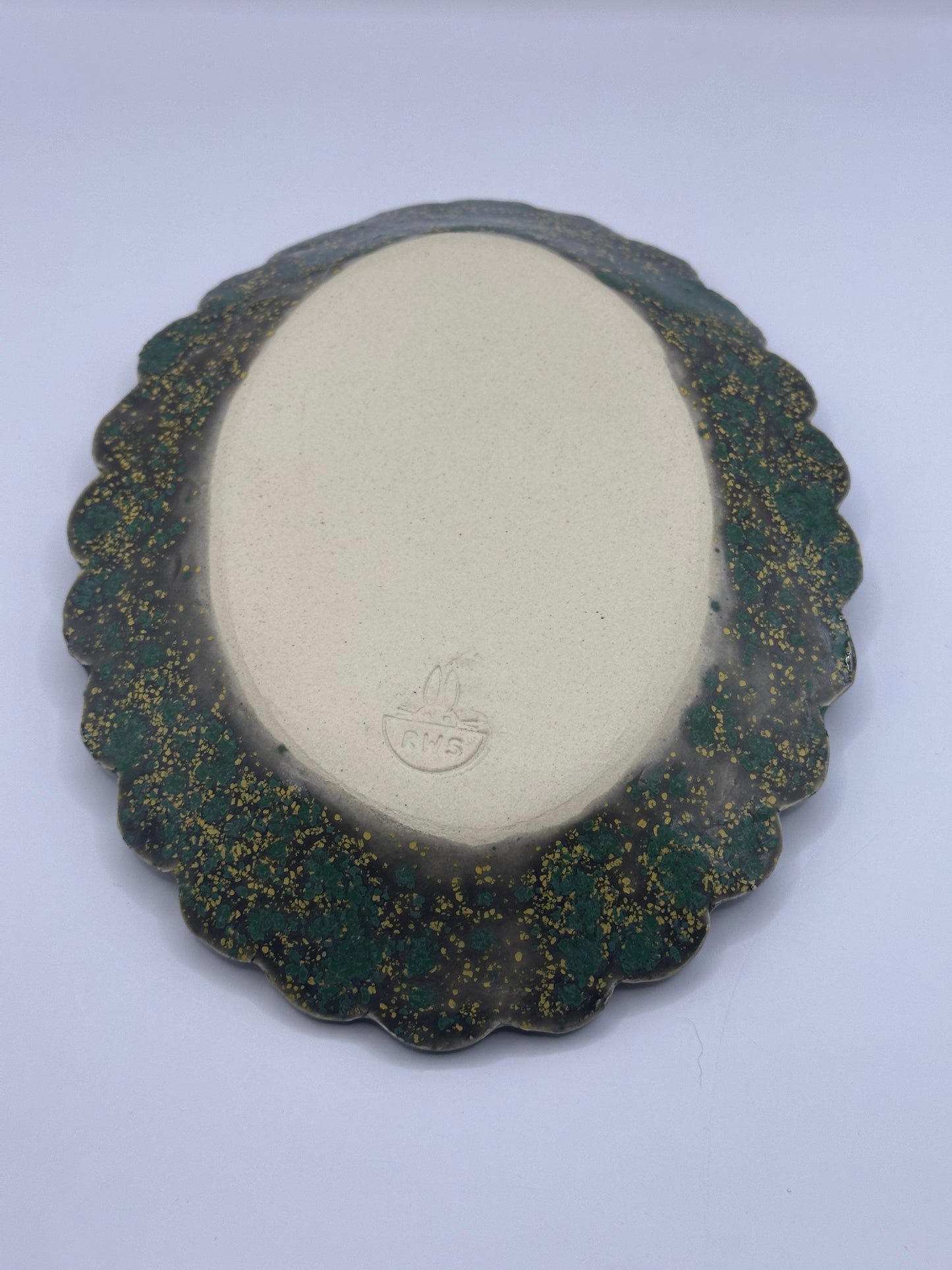 Oval Scalloped Dish - Jackalope - Enchanted Forest