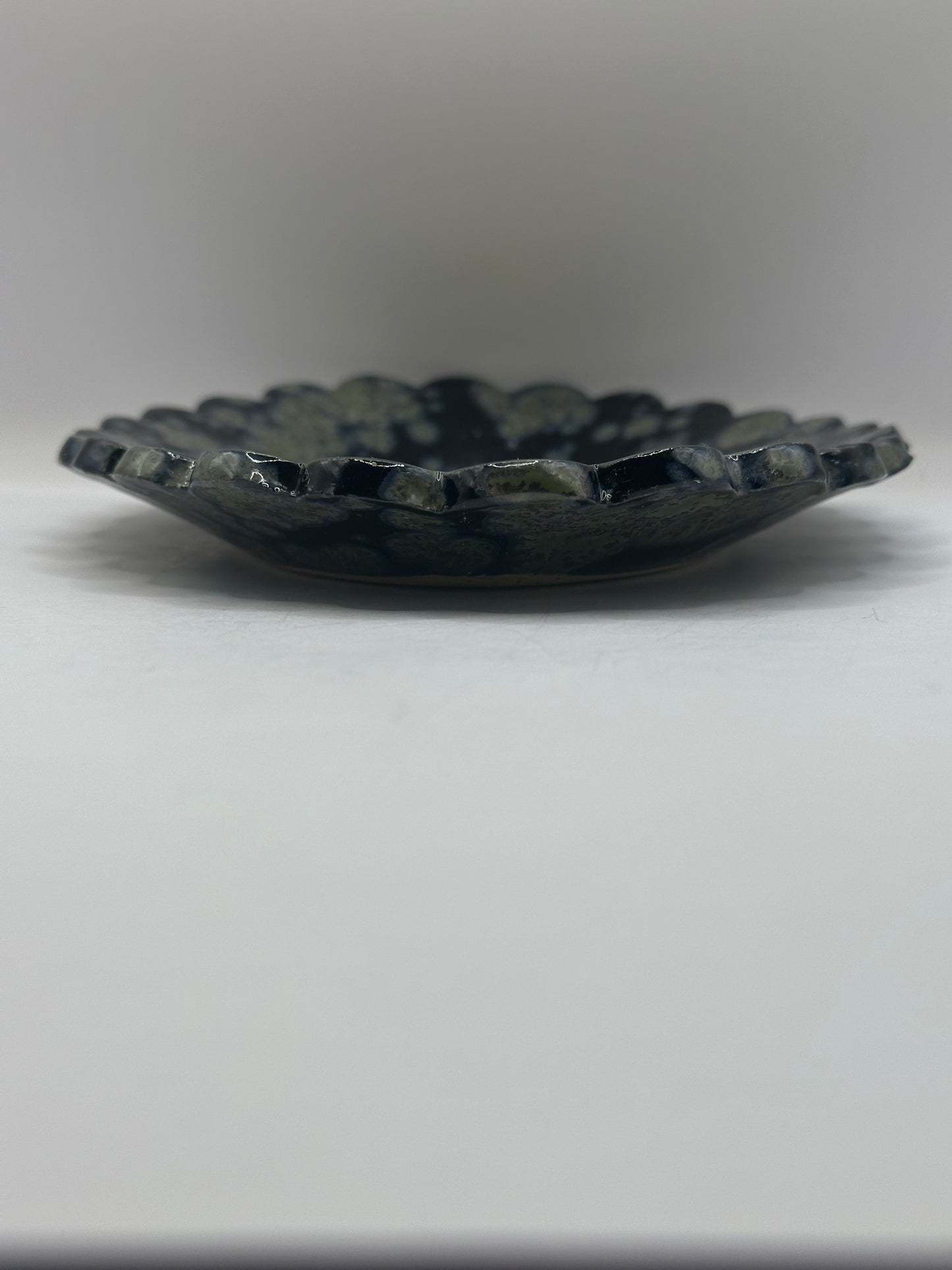 Oval Scalloped Dish - Mothman - Night Moth