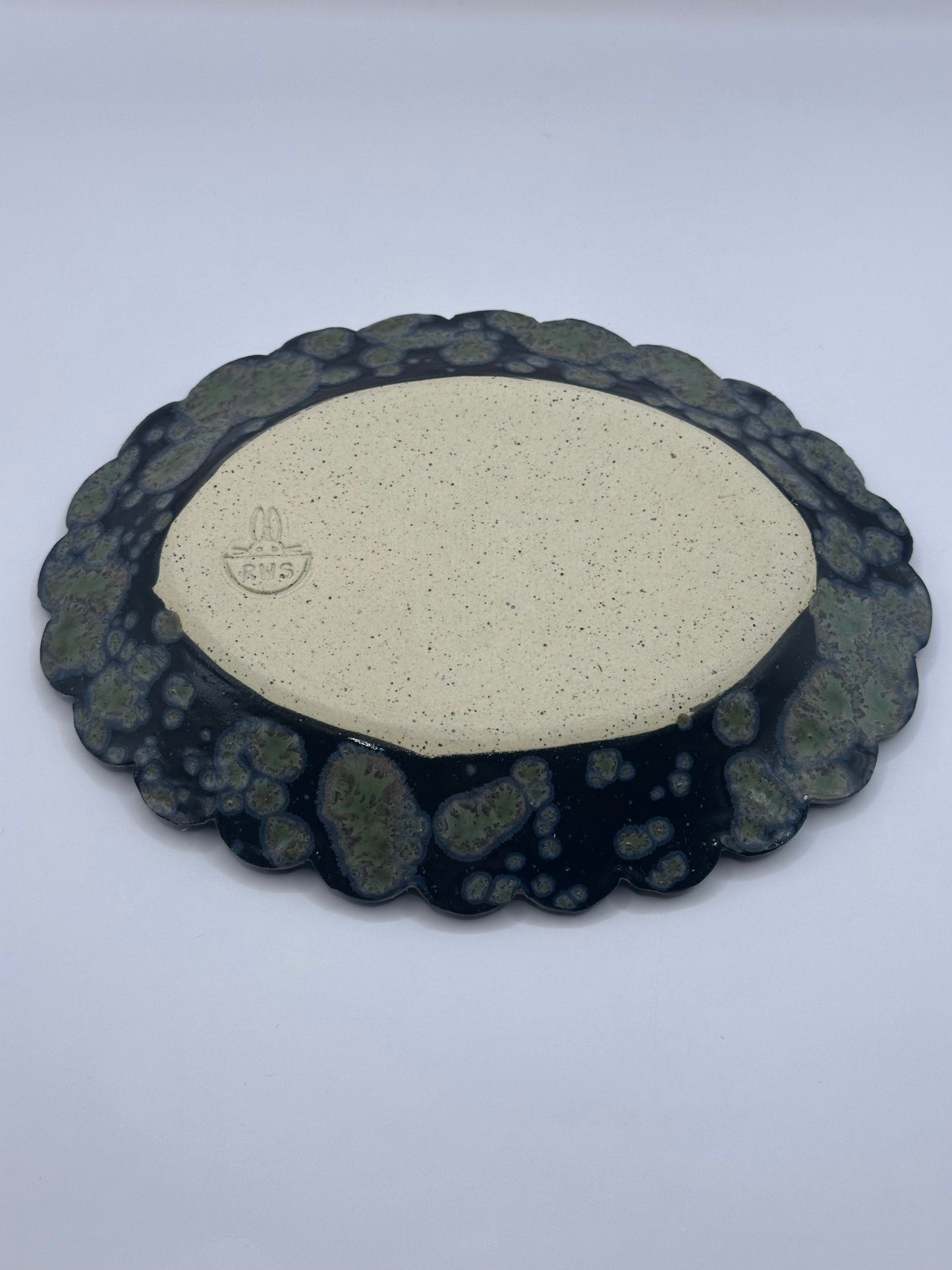 Oval Scalloped Dish - Mothman - Night Moth