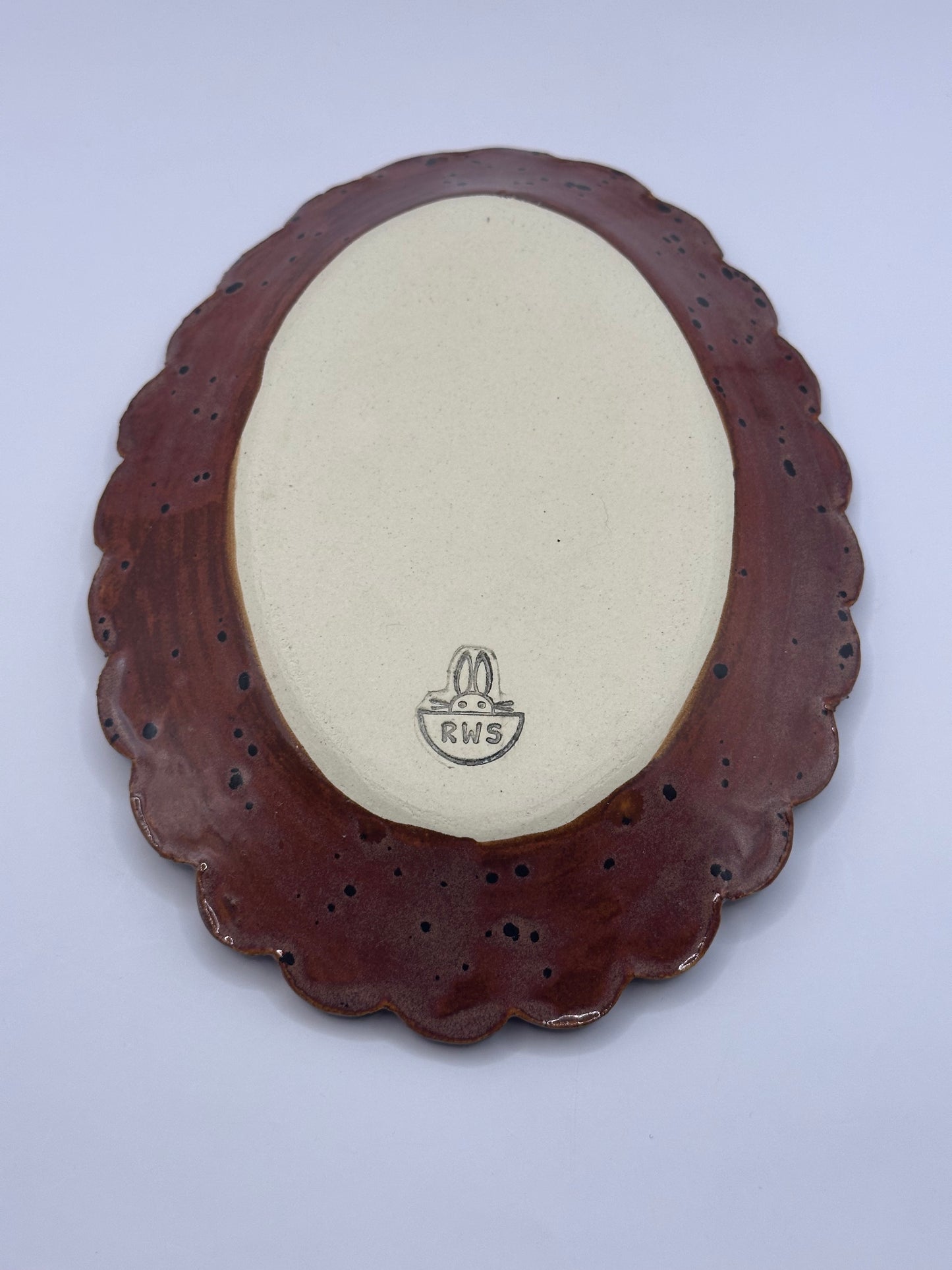 Oval Scalloped Dish - Jersey Devil - Peppered Plum
