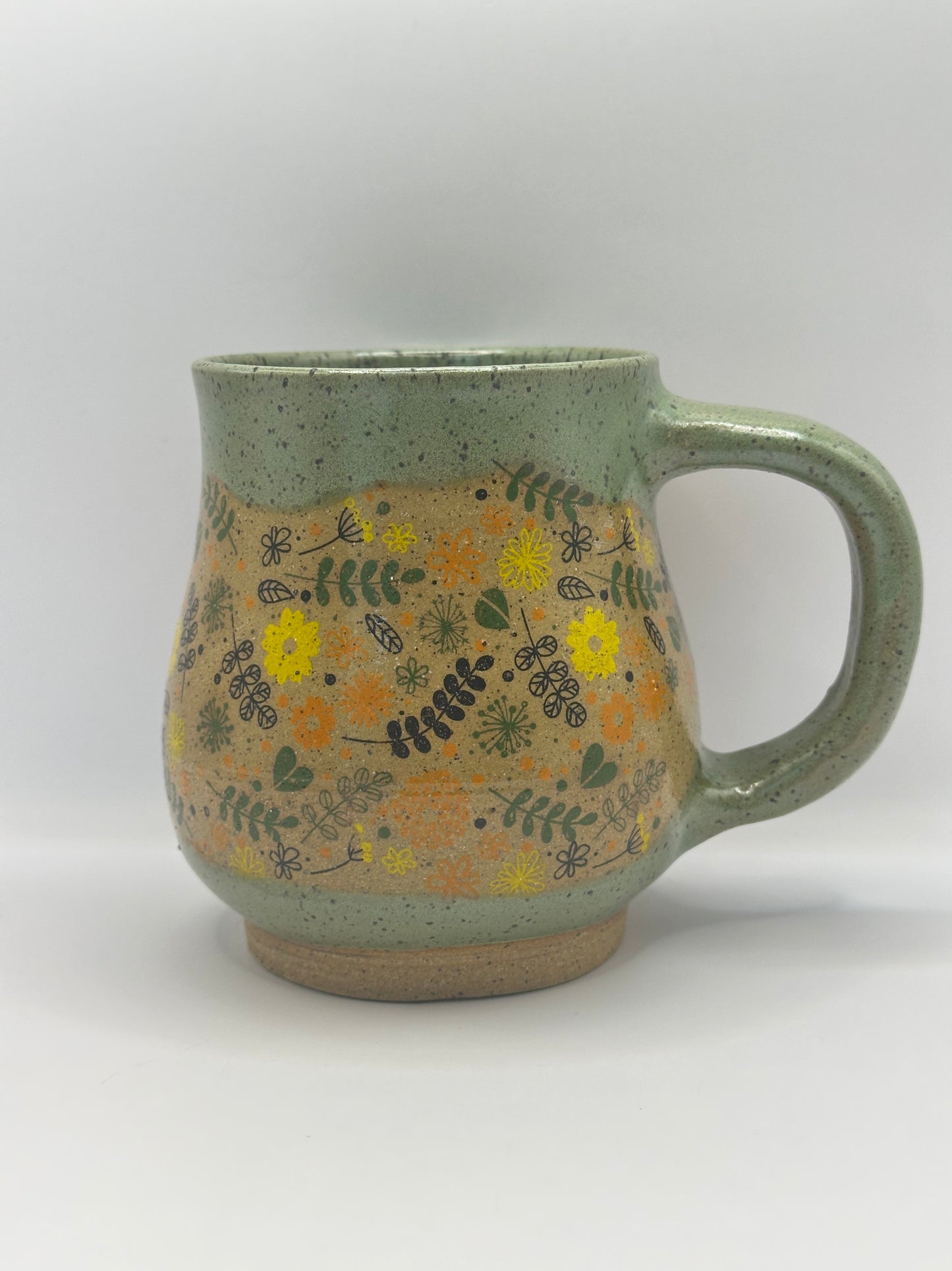 Mug 16 oz - Kindly Fuck Off - Yellow Flowers Green Tea