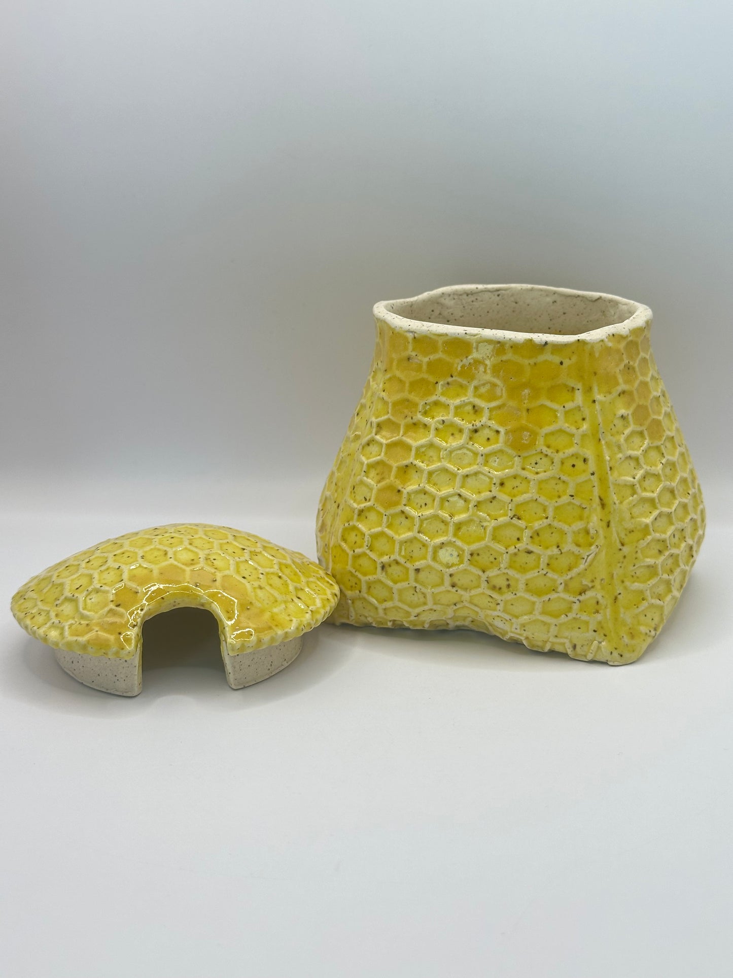 Honey Pot - Textured Honeycomb w/Bee Wand