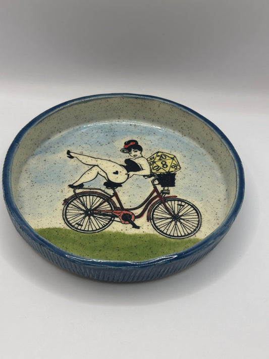Dice Tray - Pinup Bicycle - Blue (Includes set of dice)