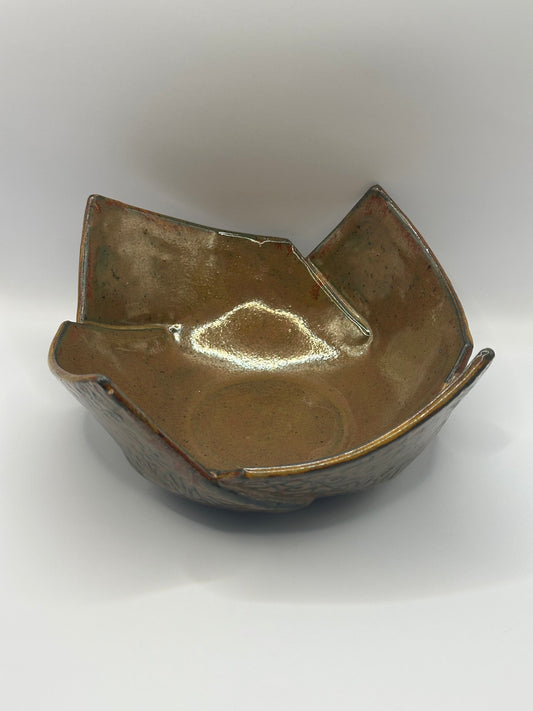 Bowl - Textured Origami - Tiger's Eye