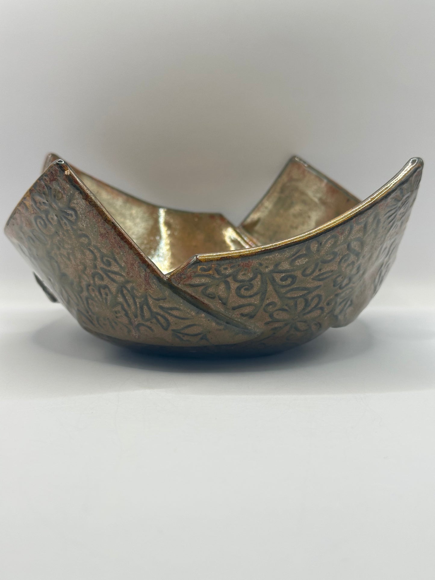 Bowl - Textured Origami - Tiger's Eye