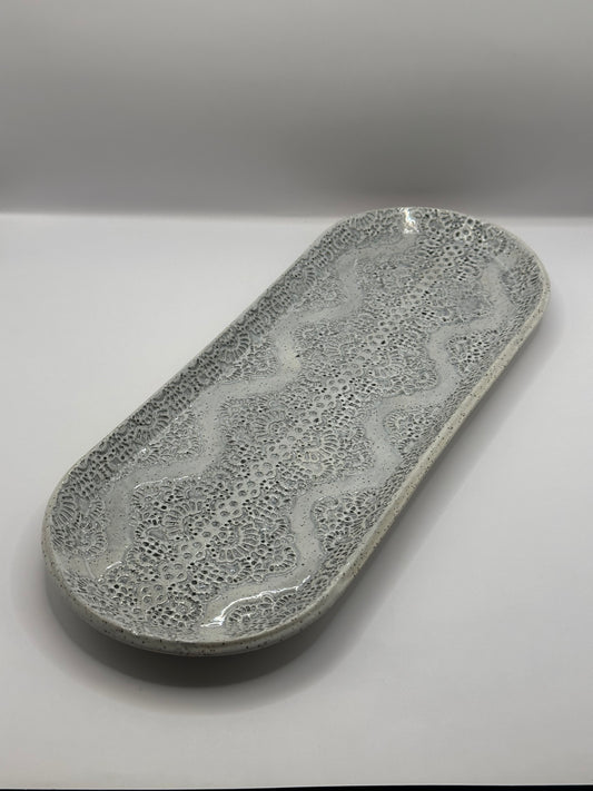 Oblong Dish Large - Textured Lace - Multiple Colors