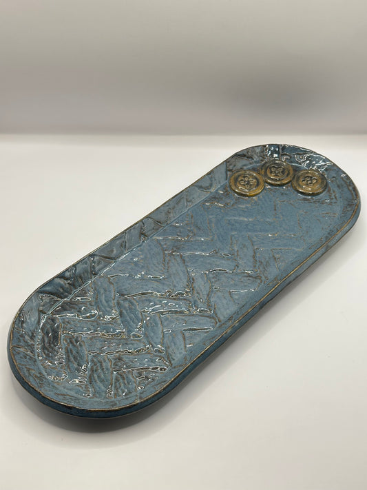 Oblong Dish Large - Textured Sweater - Multiple Colors