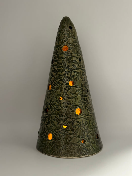 Christmas Tree Luminary - Green Vines