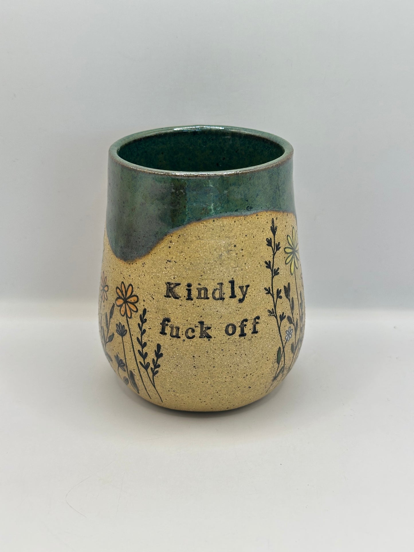 Thumb Mug 10 oz - Kindly Fuck Off - multiple patterns/colors