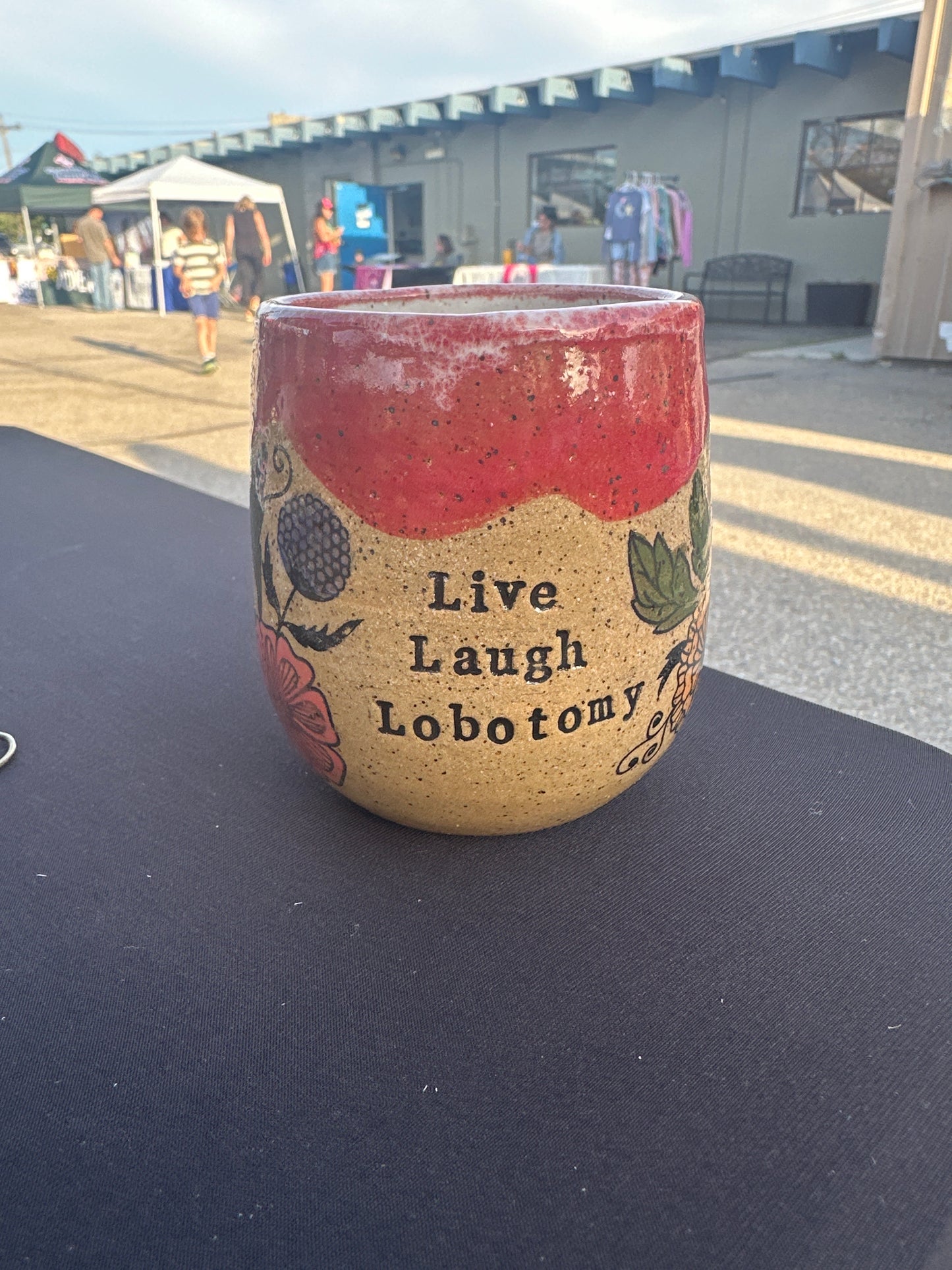 Wine Tumbler 10 oz - Live Laugh Lobotomy - multiple patterns/colors