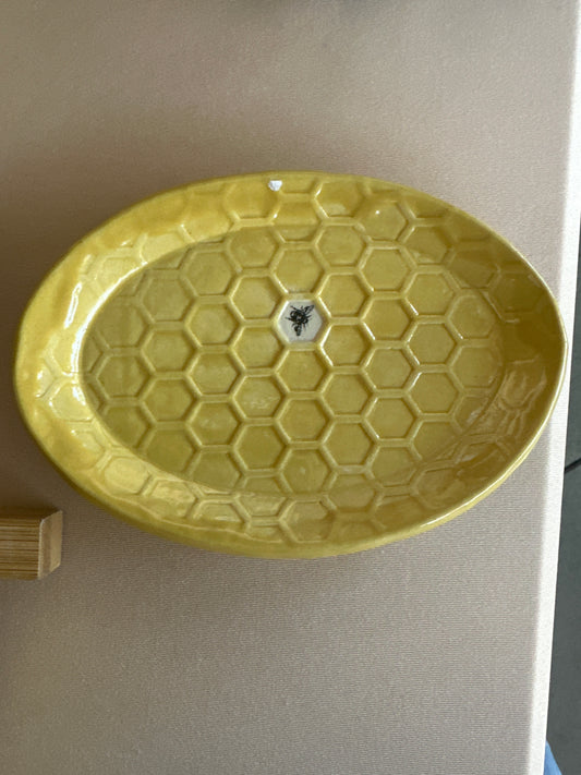 Oval Dish - Honeycomb Bee - multiple designs