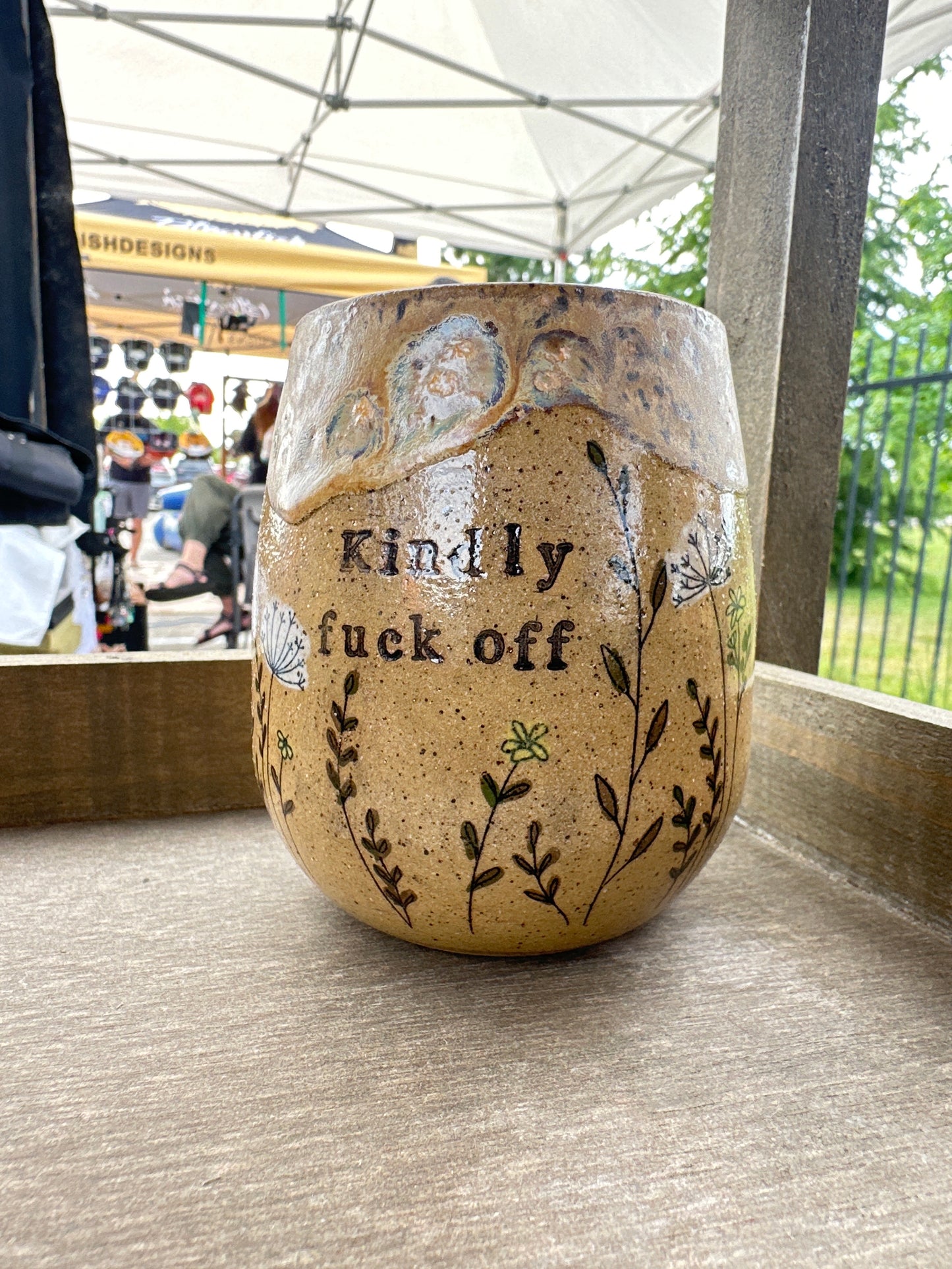 Thumb Mug 10 oz - Kindly Fuck Off - multiple patterns/colors