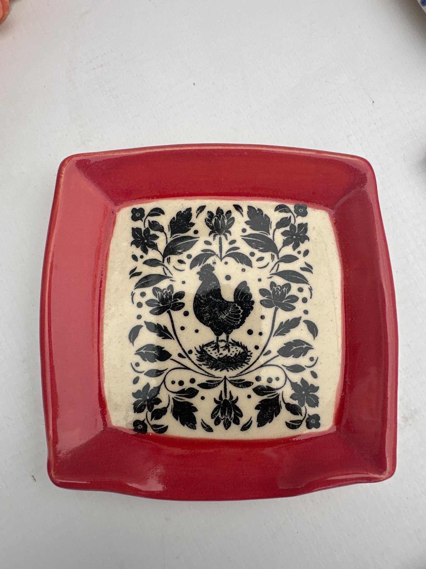 Spoon Rest Square - Woodblocks - multiple designs/colors