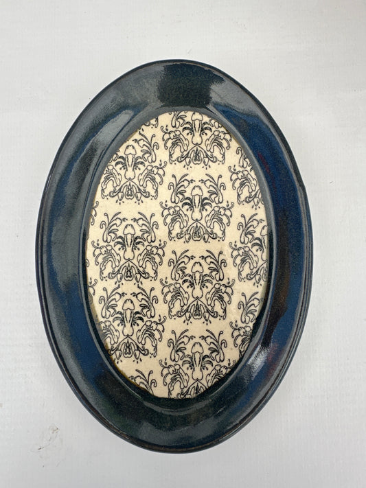Oval Dish - Not Your Grandmother’s Wallpaper - Black