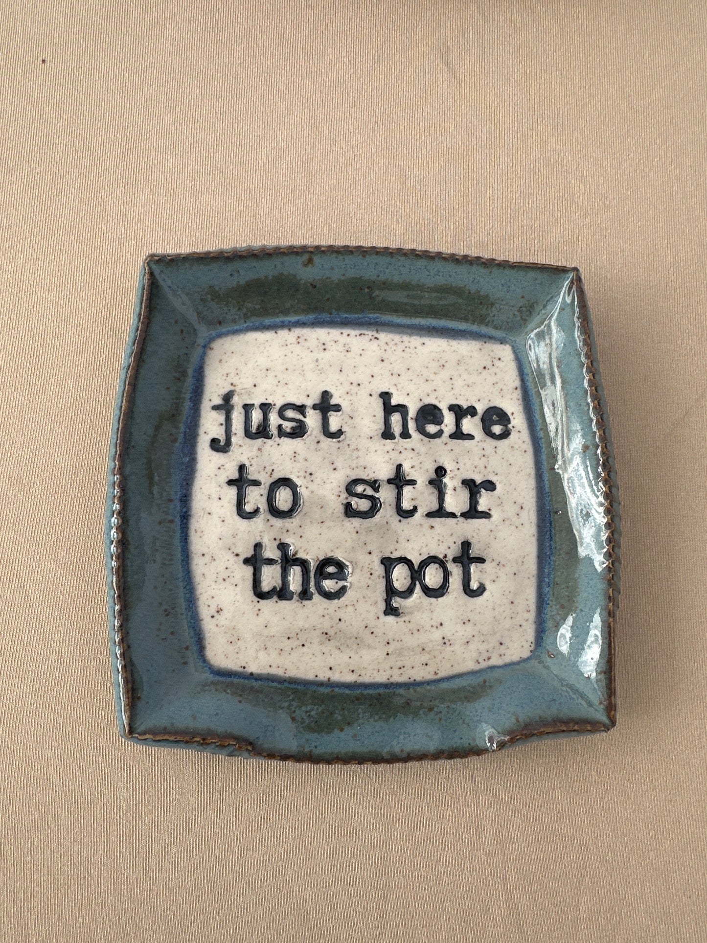 Spoon Rest Square - Just here to stir the pot - multiple colors