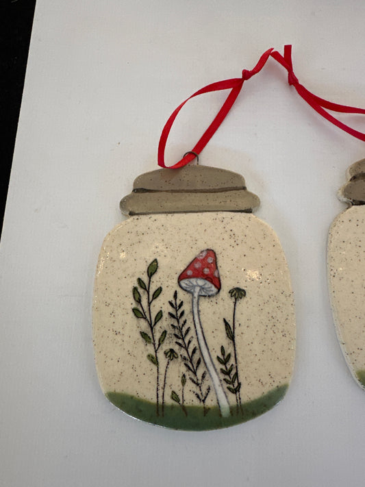 Christmas Ornaments - Mushroom Mason Jar (multiple styles available)
