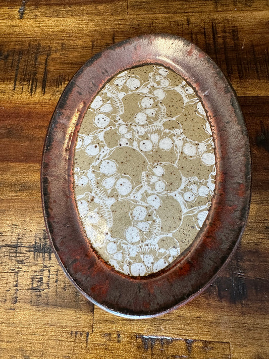 Oval Dish - Copper Skulls