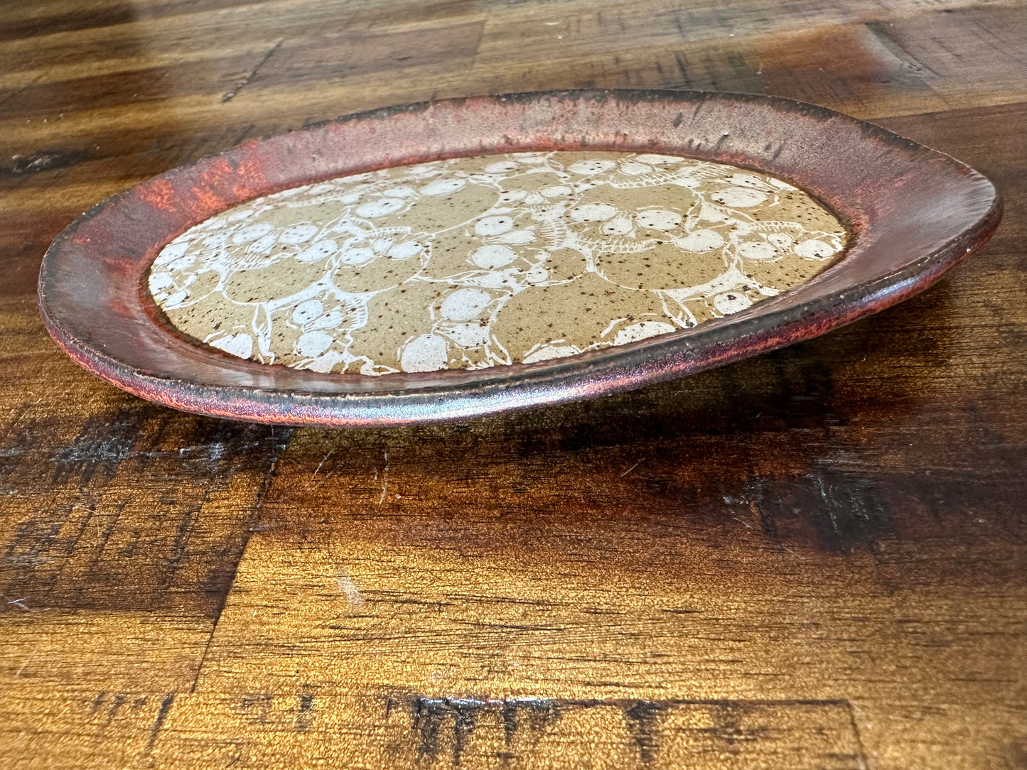 Oval Dish - Copper Skulls