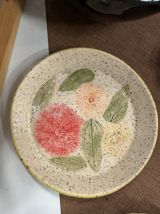 Round Dish - Flower Press - multiple sizes, styles, colors