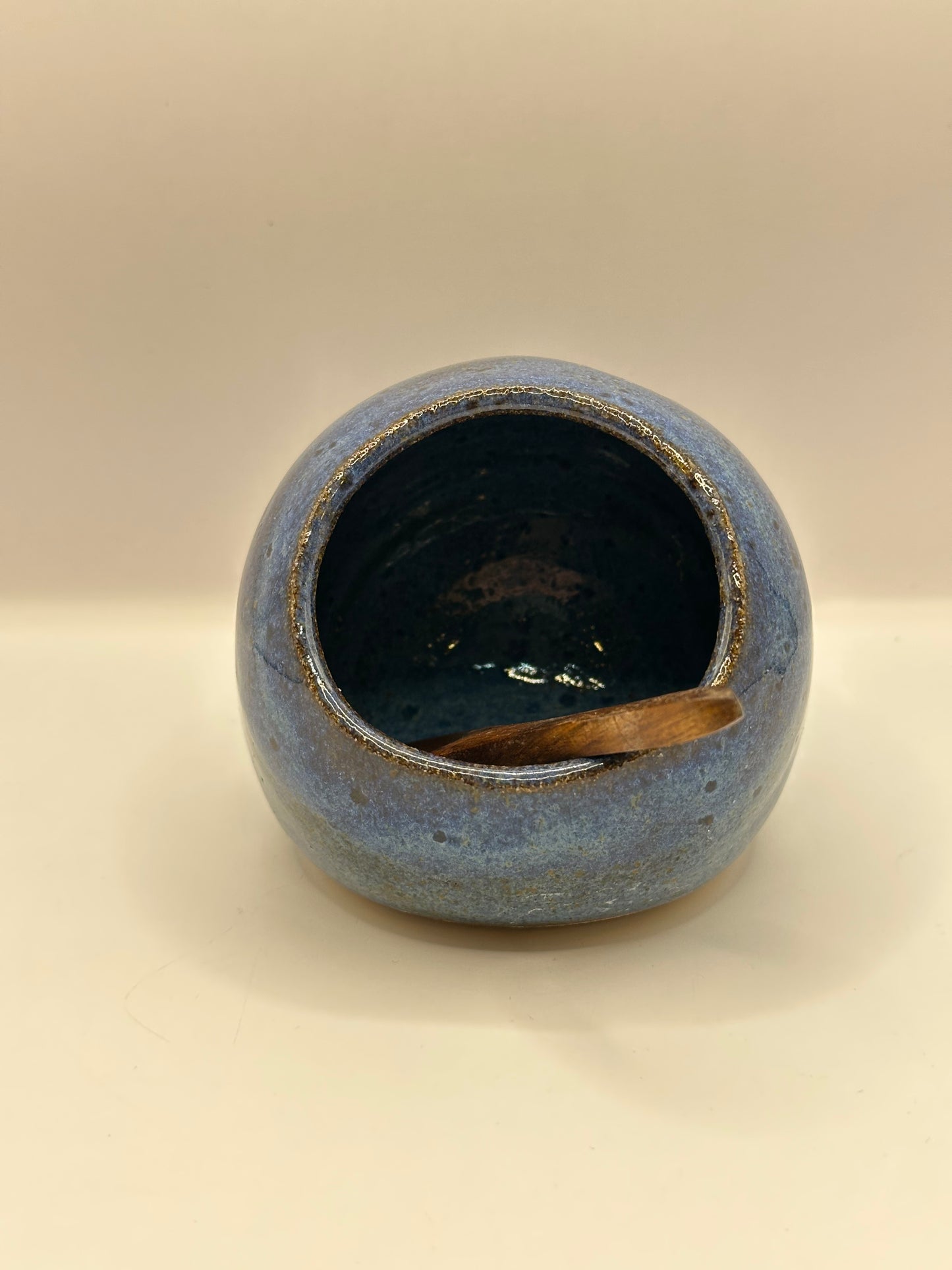 Salt Pig with Wooden Spoon - multiple colors