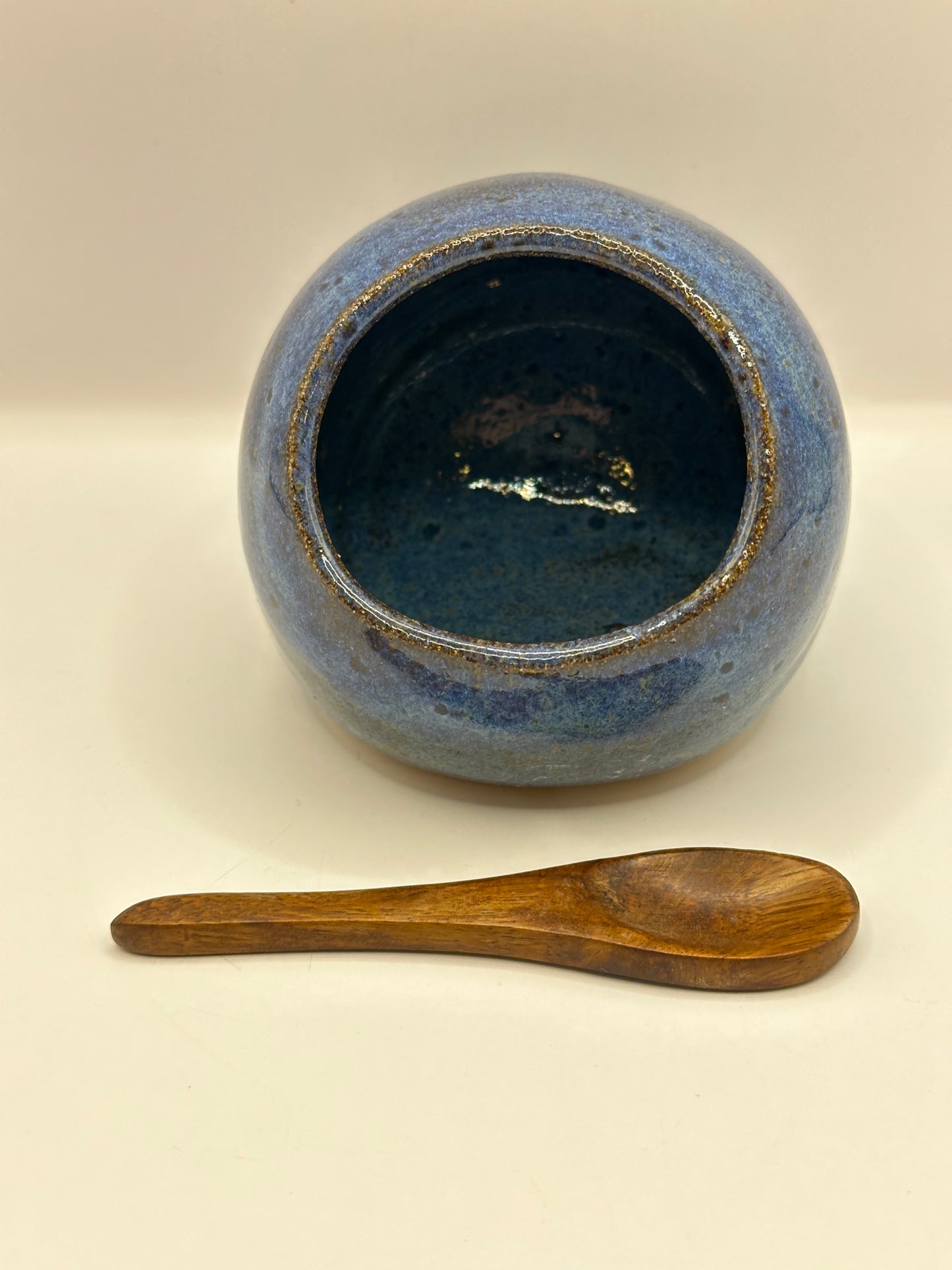 Salt Pig with Wooden Spoon - multiple colors