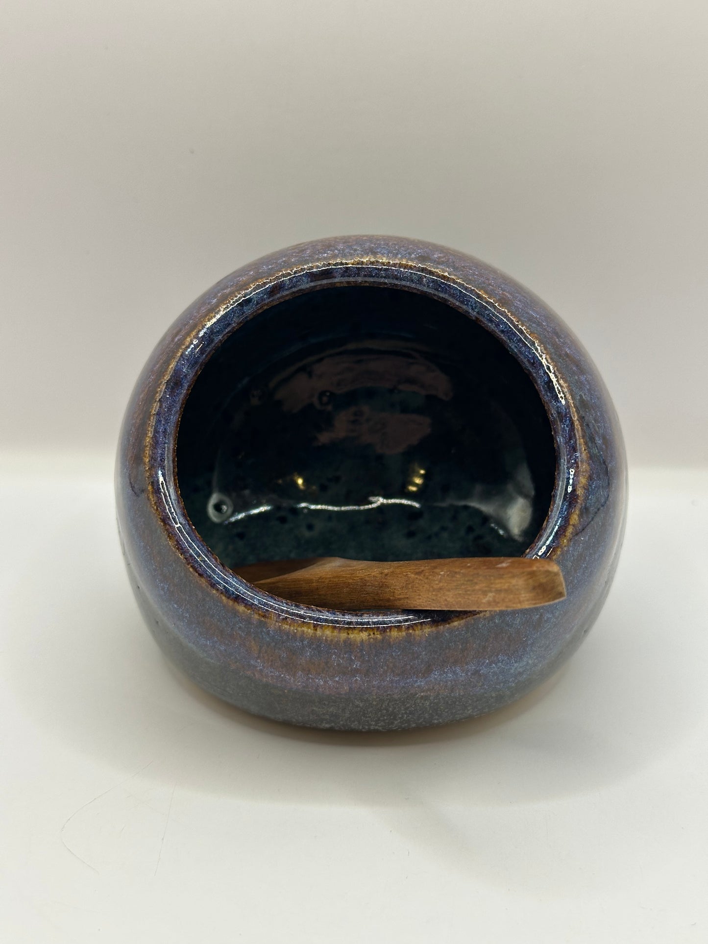 Salt Pig with Wooden Spoon - multiple colors