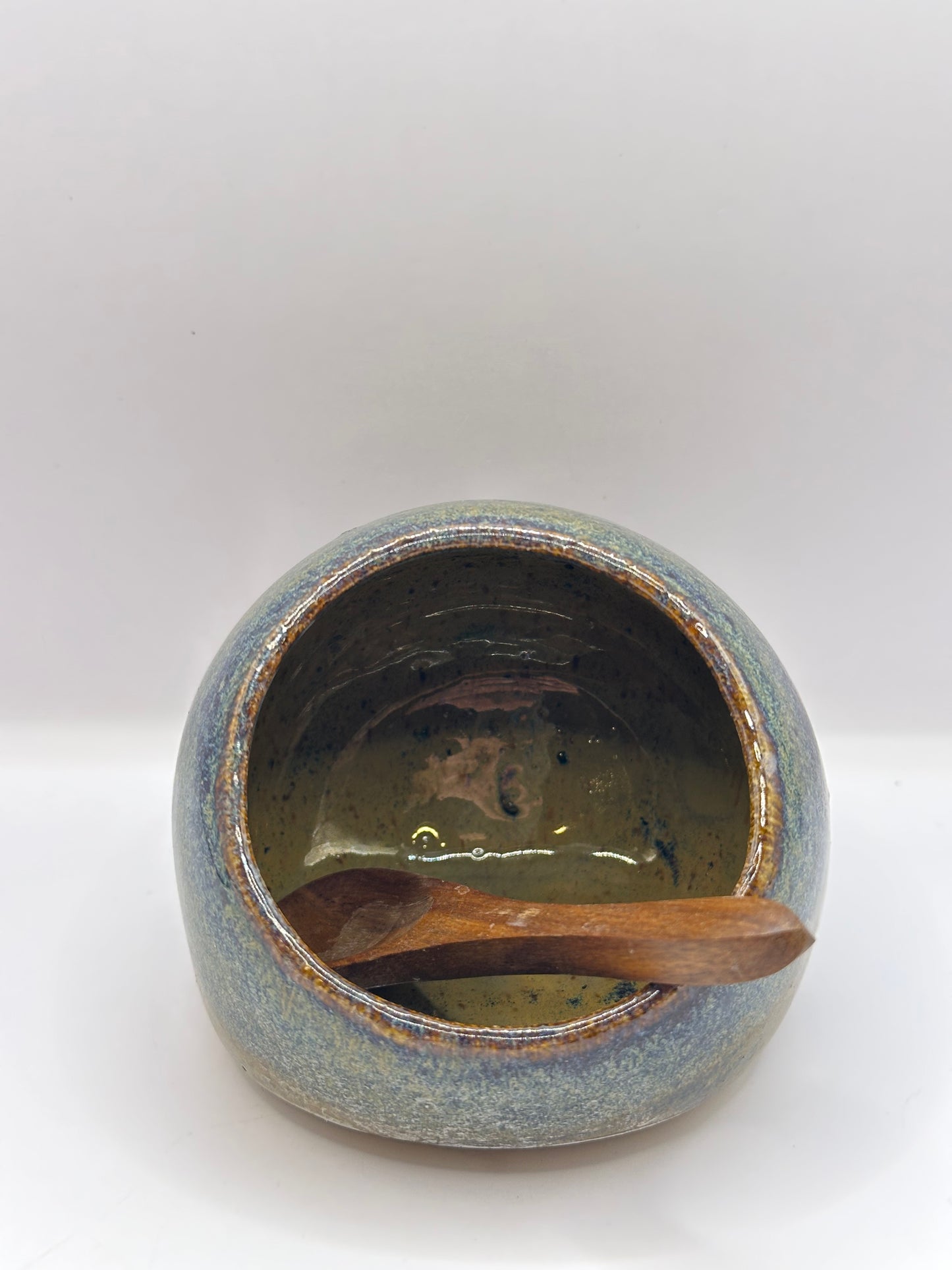 Salt Pig with Wooden Spoon - multiple colors