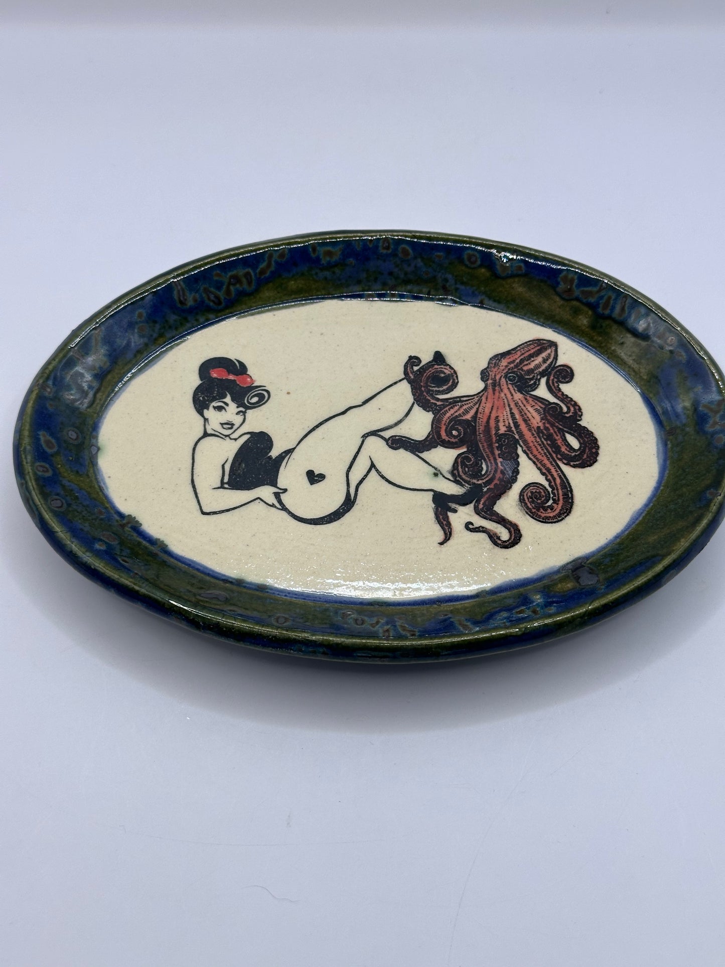 Oval Dish - Pinup & Octopus - multiple designs