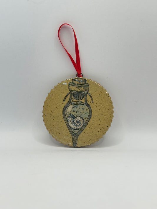 Christmas Ornaments - Round Scalloped Specimen Jars (multiple styles available)