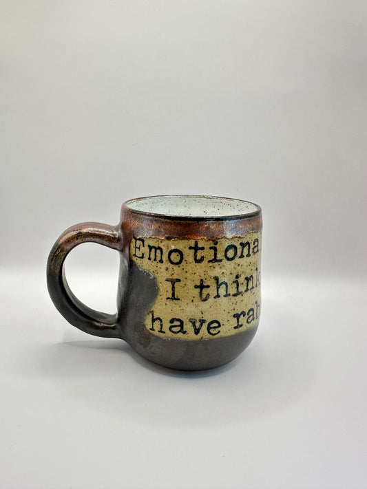 Mug 12 oz - Black Walnut & Copper Emotional Rabies