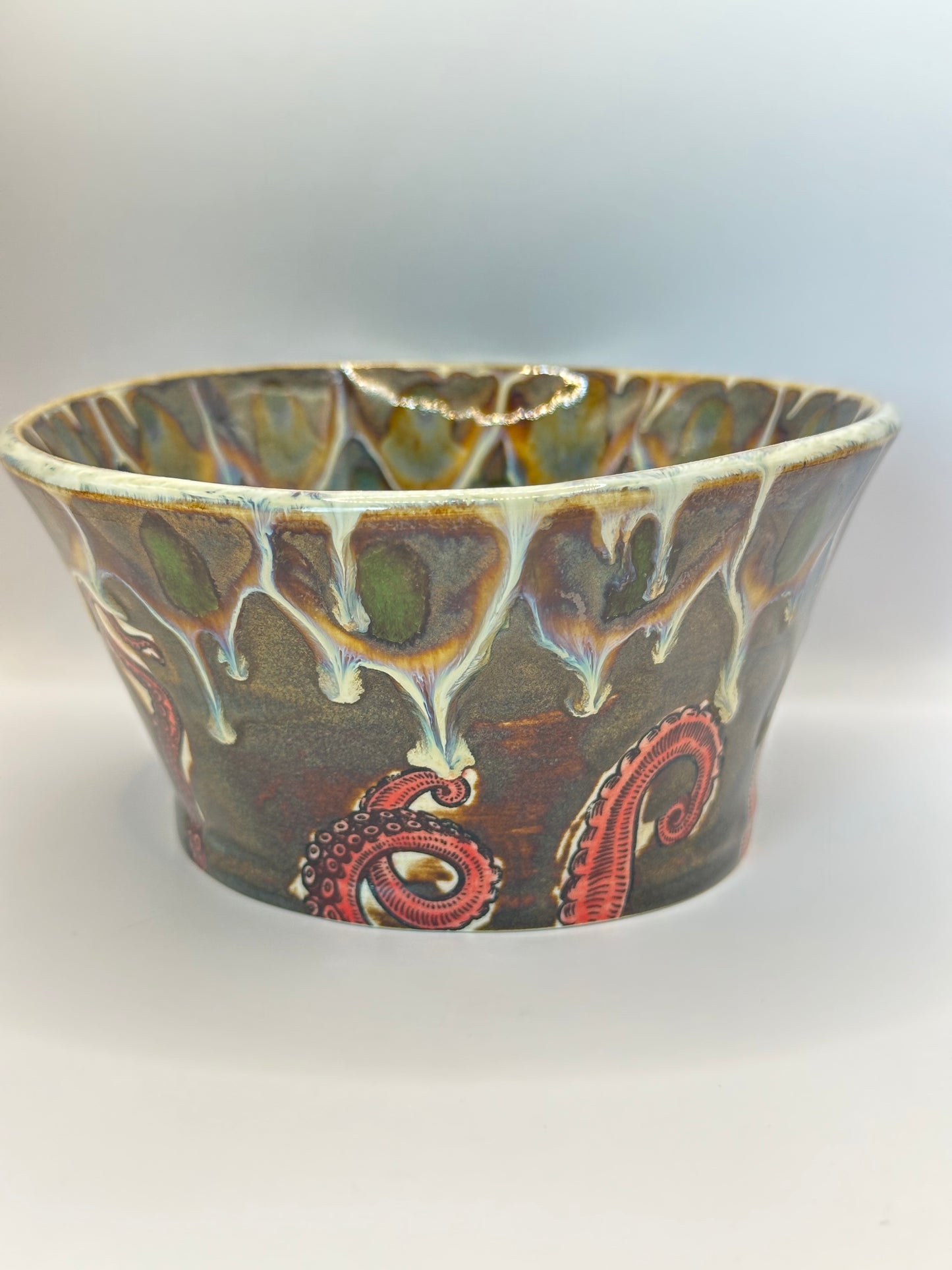 Bowl - Octopus - Iron Lustre Peacock