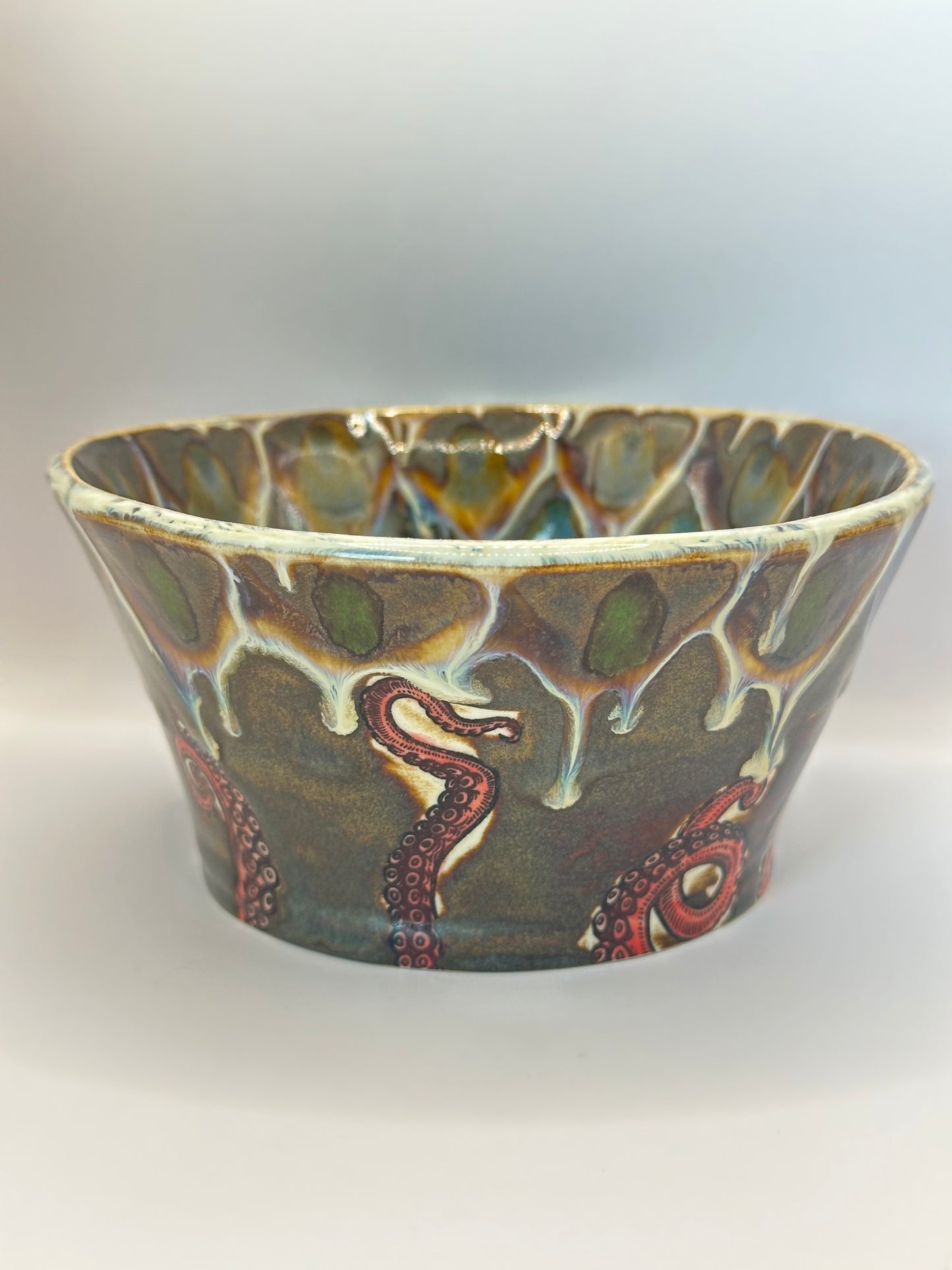 Bowl - Octopus - Iron Lustre Peacock