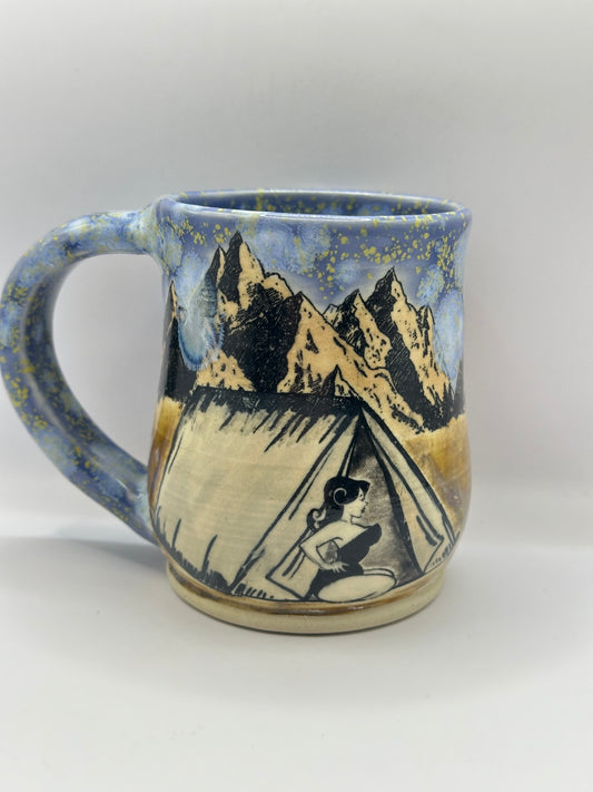 Mug 10 oz - Pinup Tent Blue Hydrangea