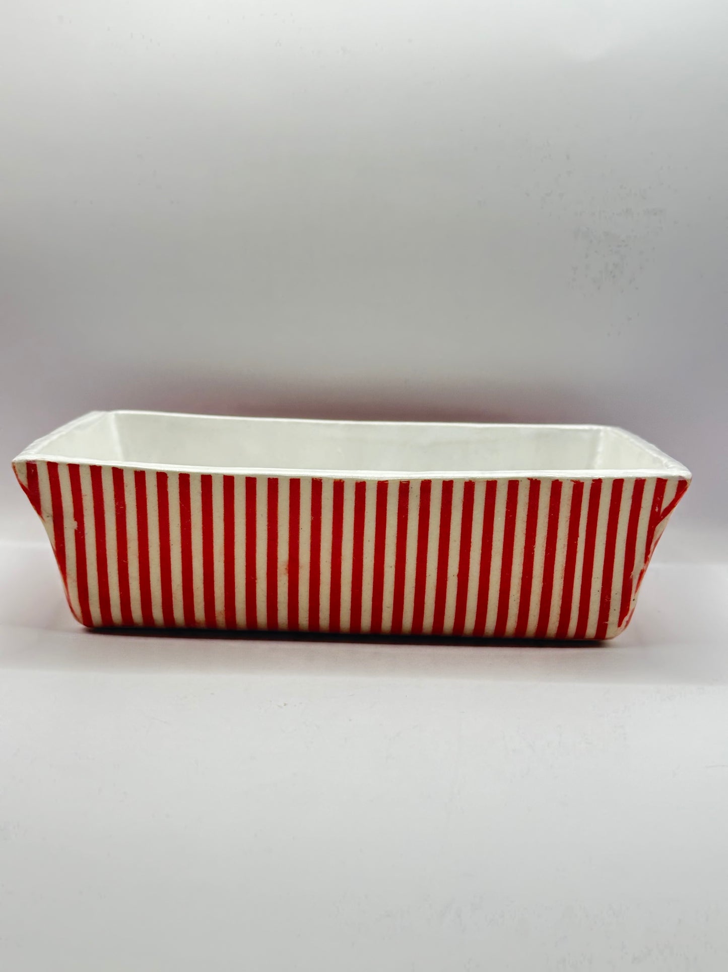 Bowl/Baking Dish - Rectangle Red & White Stripe